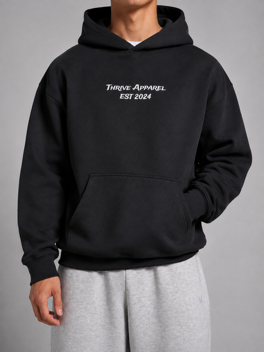 Black Luxury Embroidered Hoodie
